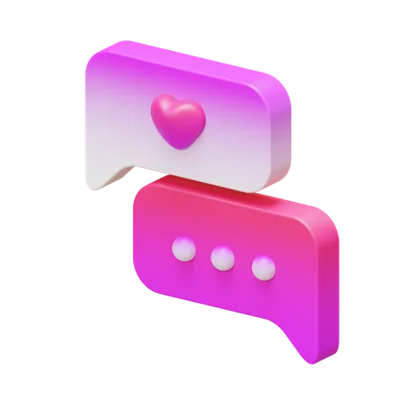 Valentine Chat  3D Icon