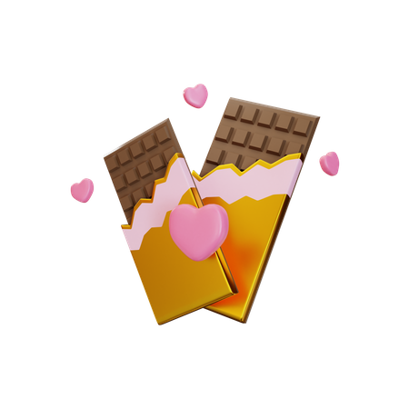 Valentine chocolate 3D Illustration