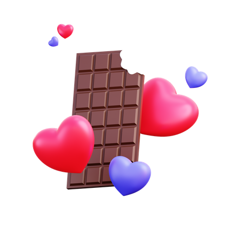 Valentine chocolate 3D Illustration