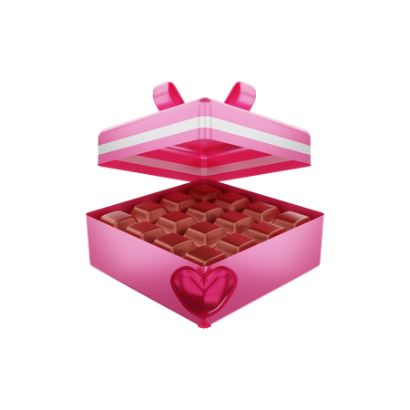 Valentine chocolate box  3D Illustration