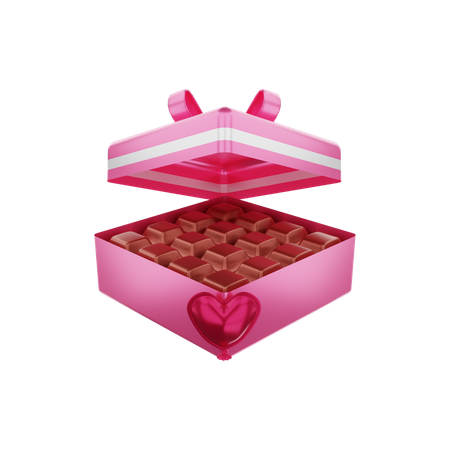 Valentine chocolate box 3D Illustration