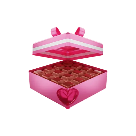Valentine chocolate box  3D Illustration