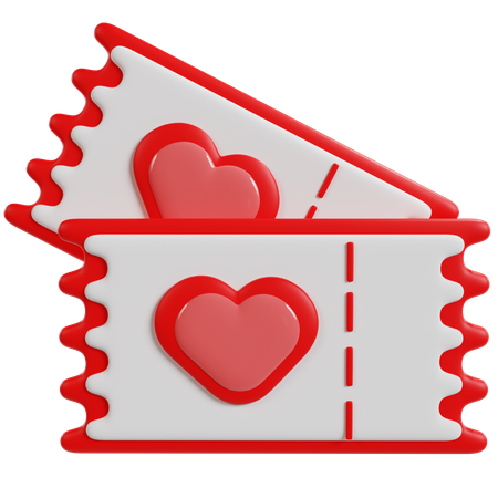 Valentine Cinema Tickets  3D Icon