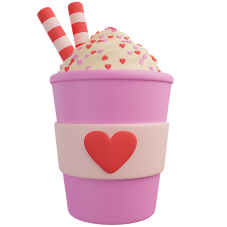 Valentine Coffee Cup  3D Icon