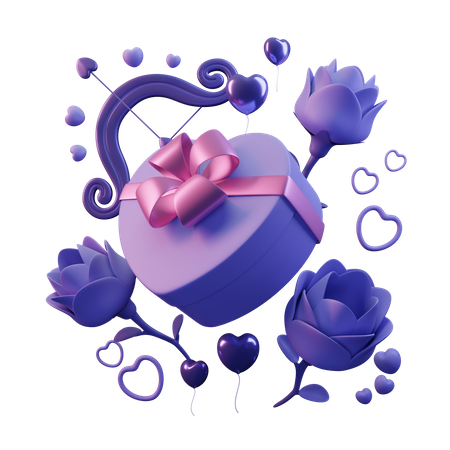 Valentine Composition  3D Illustration