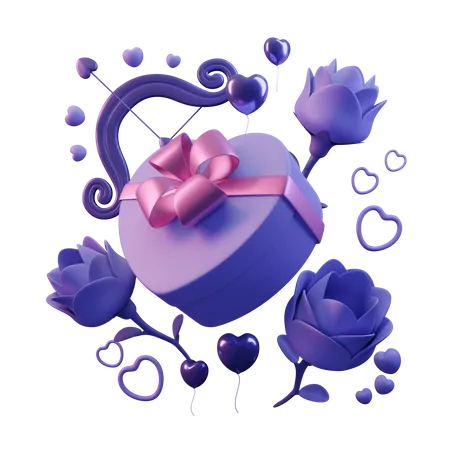 Valentine Composition  3D Illustration