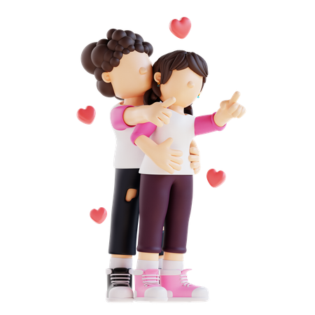 Valentine Couple  3D Illustration