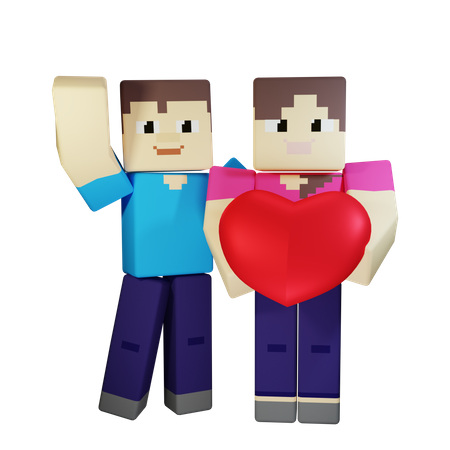 Valentine Couple 3D Illustration