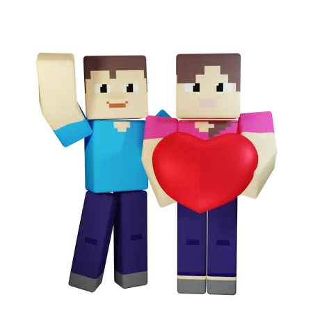 Valentine Couple  3D Illustration