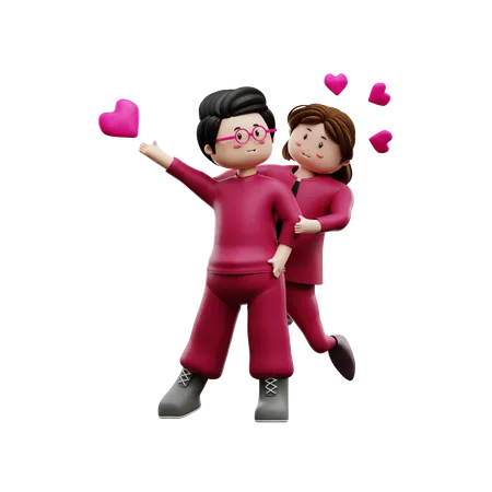 Valentine couple 3D Illustration