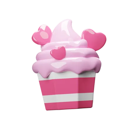 Valentine Cupcake  3D Icon