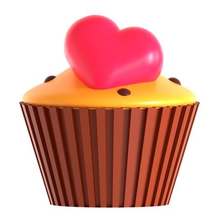 バレンタインカップケーキ  3D Icon