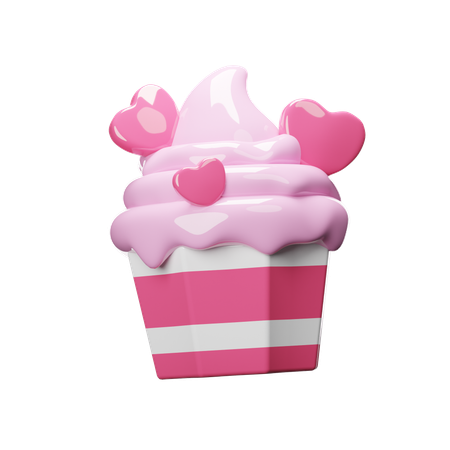 Valentine Cupcake  3D Icon