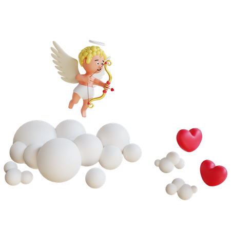 Valentine Cupid 3D Illustration