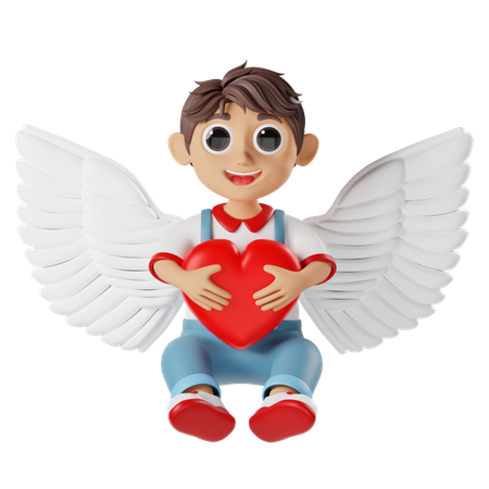 Valentine Cupids Boy 3 D Character  3D Icon