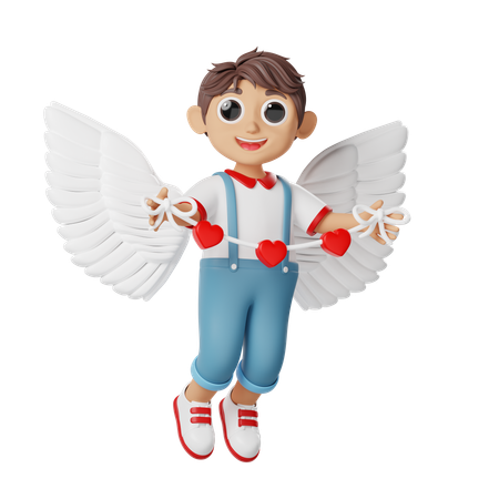 Valentine Cupids Boy Character  3D Icon
