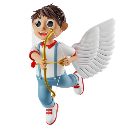 Valentine Cupids Boy Character 9  3D Illustration