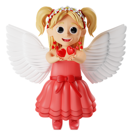Valentine Cupids Girl Loves Character  3D Icon