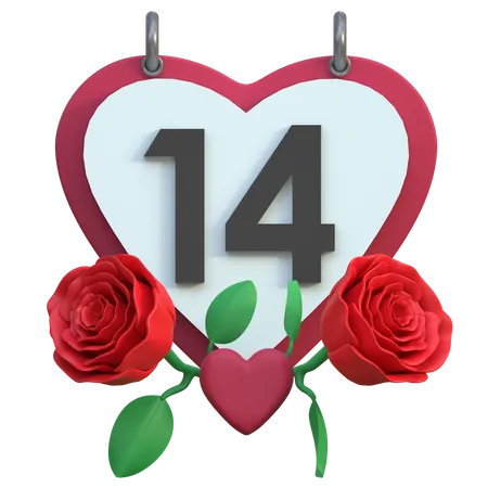 Valentine Day Calendar Icon Holiday 3 D Illustration 3D Icon