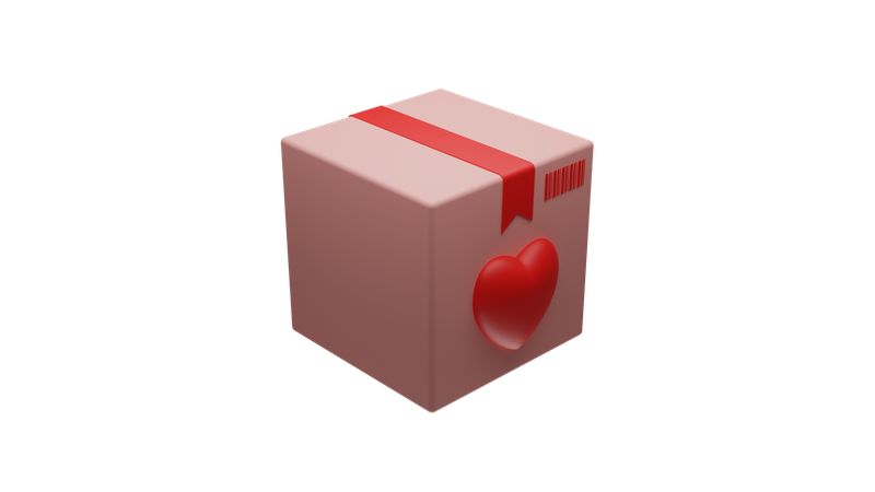 Valentine Delivery Parcel  3D Icon