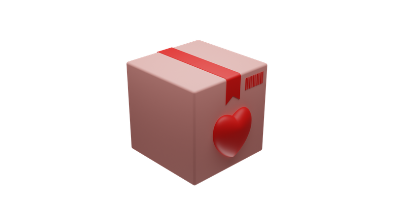 Valentine Delivery Parcel  3D Icon