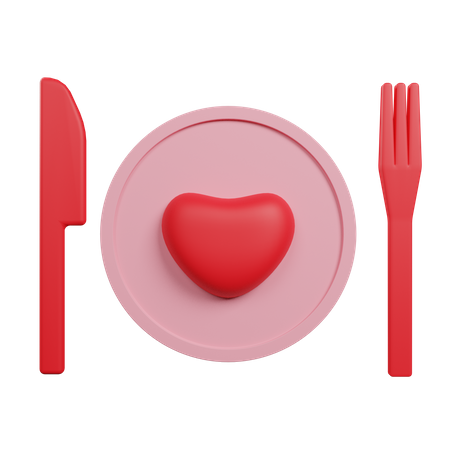 Valentine Dinner 3D Illustration