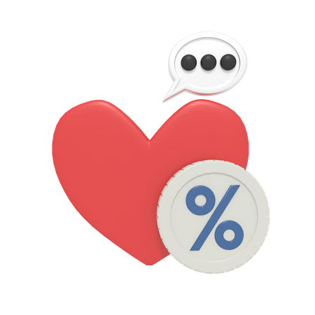 Valentine Discount  3D Icon