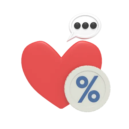 Valentine Discount  3D Icon