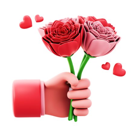 Valentine Flowers  3D Icon