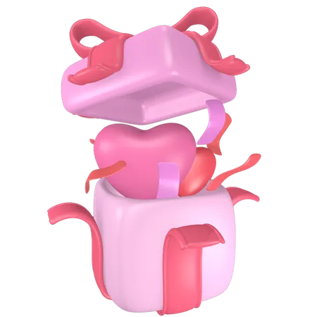 3 D Render Icon Valentines Day Pink Object Gift 3D Illustration