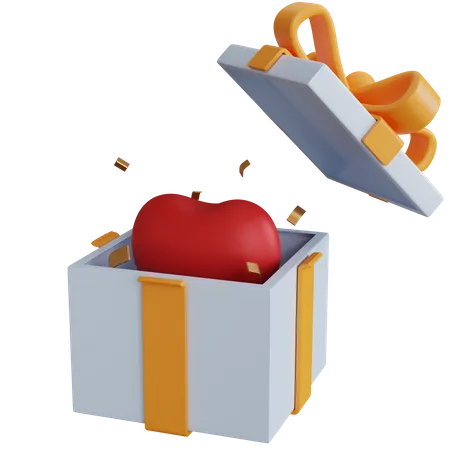 3 D Rendering Gift Box Open With Love Isolated 3D Icon