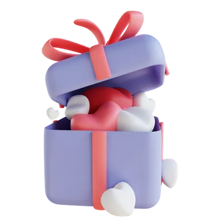 3 D Illustration Love Gift Box 3D Icon