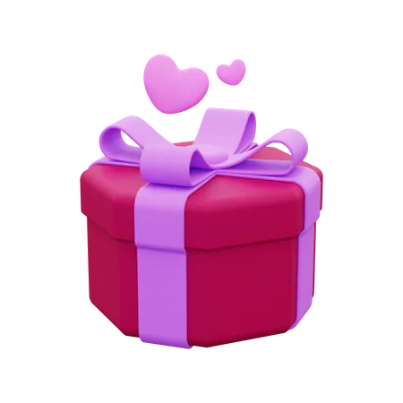3 D Valentine Gift Icon 3D Icon