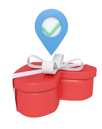 Valentine Gift Delivery Location  3D Illustration