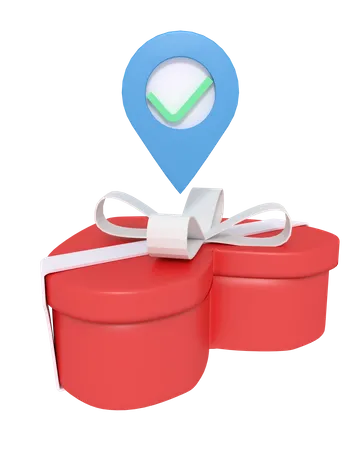 Valentine Gift Delivery Location  3D Illustration