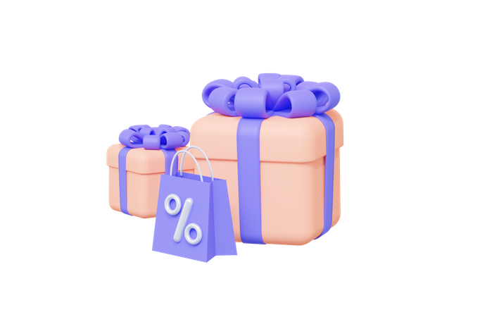 Valentine Gift Discount  3D Illustration