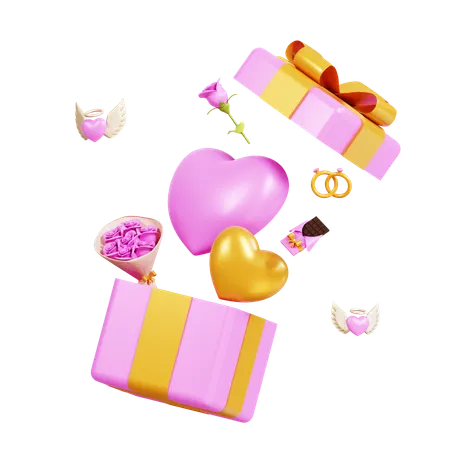3 D Illustration Valentine Day Pack 3D Icon