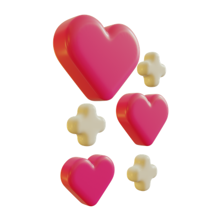 Valentine Hearts  3D Icon