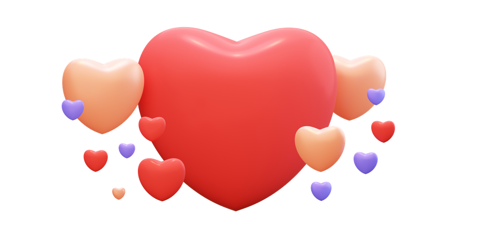 Valentine hearts  3D Icon