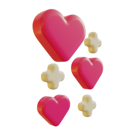 Valentine Hearts  3D Icon