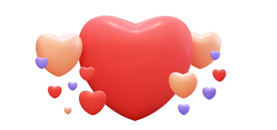 Valentine hearts 3D Illustration