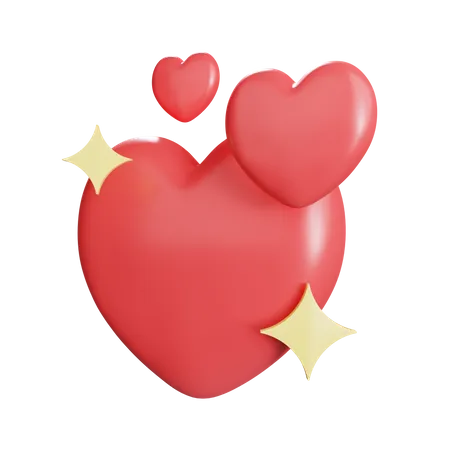 Valentine Hearts 3D Illustration