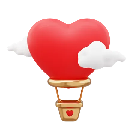 Valentine Hot Air Balloon 3D Icon