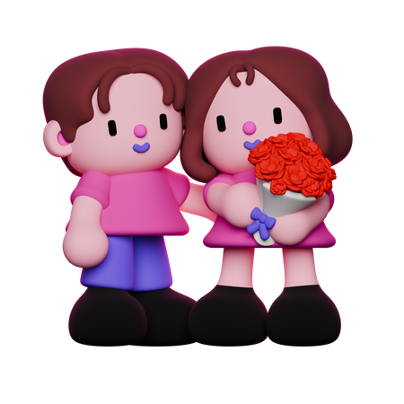Valentine hugs  3D Icon