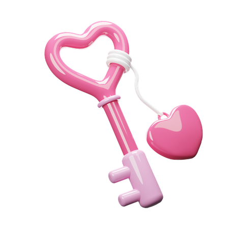 Valentine Key  3D Icon