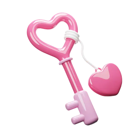 Valentine Key  3D Icon