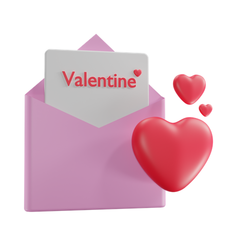 Valentine Letter 3D Icon