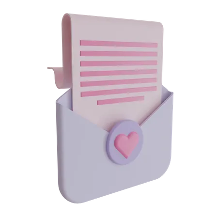 Love Letter 3 D Illustration 3D Icon