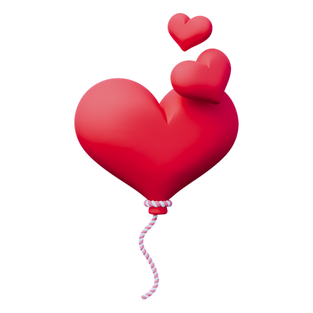 Valentine Love Balloon  3D Icon