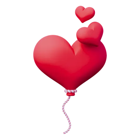 Valentine Love Balloon  3D Icon